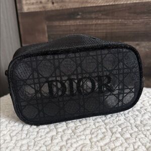 Dior Black Mesh Cosmetic Bag